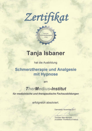 Zertifikat Schmerztherapie und Analgesie mit Hypnose