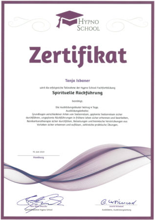 Zertifikat Spirituelle Rückführung